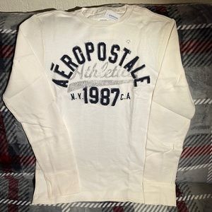 AEROPOSTALE WHITE LONG SLEEVE LONG JOHN T-SHIRT A87 Era 2000-2009 AERO 87 NYCA